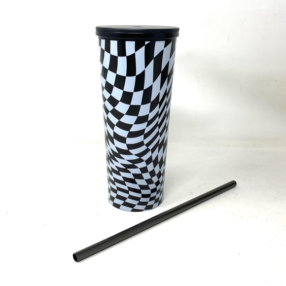 VANS Tall Tumbler Family Exclusive White Black Check Stainless Steel VN000CEFN0A - Picture 3 of 6